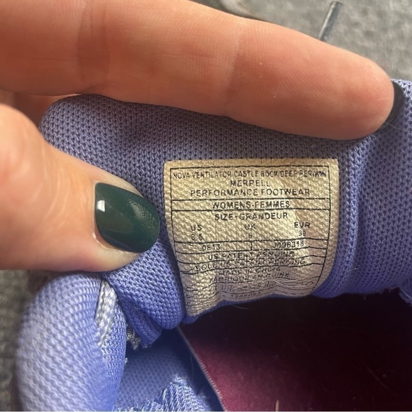 MERRELL Women’s Nova Ventilator Castle Rock Hiking Trail Shoes grey/purple 8.5 - Picture 8 of 11